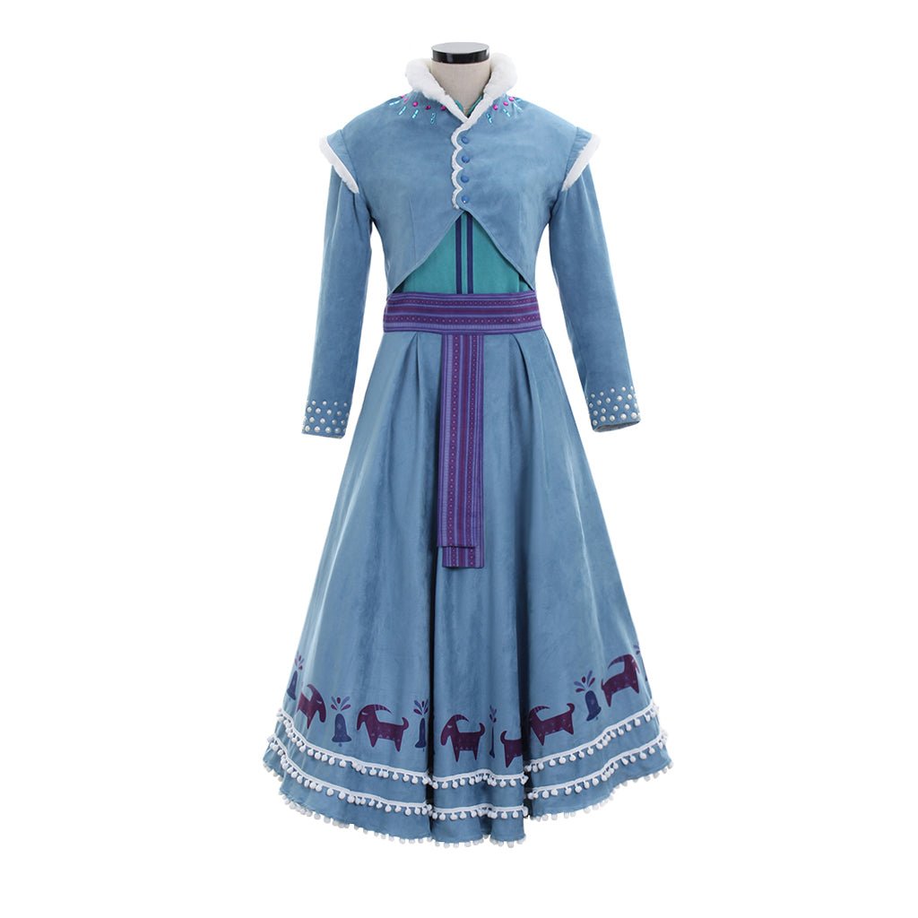 Traje de Cosplay de Anna Princesa | Conjunto de Camisa, Falda y Abrigo para Mujer Adulta en Halloween y Eventos Disney - Fantasia Cosera