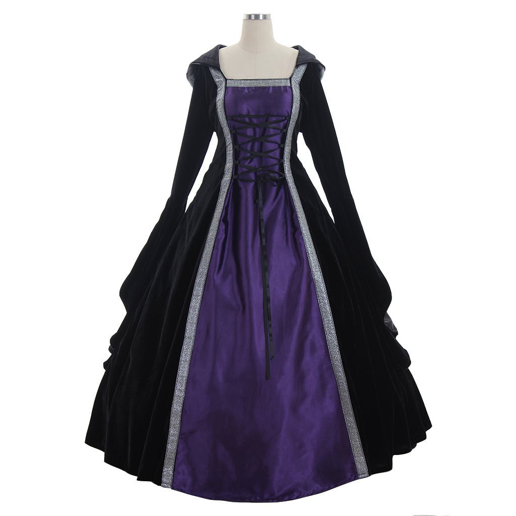Vestido Noble Español Medieval Retro Victoriano Tudor para Halloween y Carnaval - Fantasia Cosera