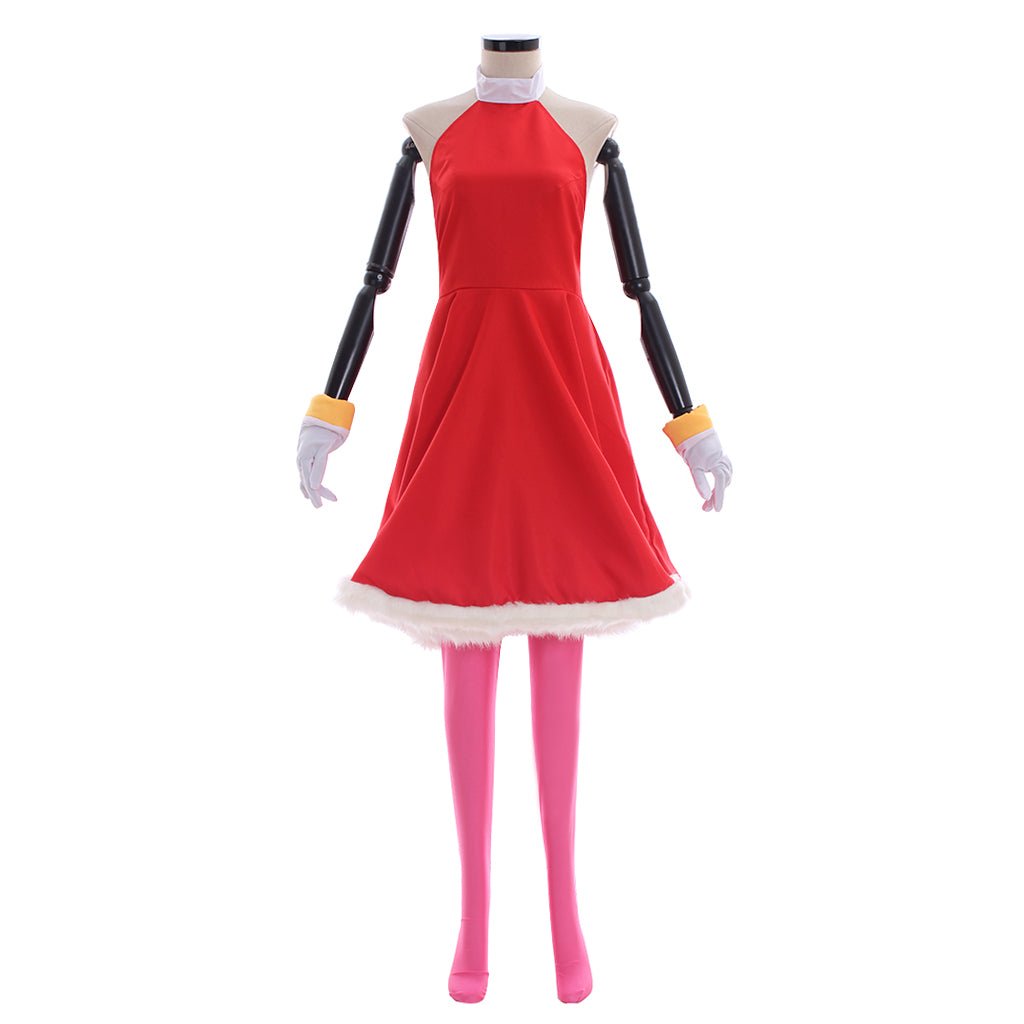 Traje de Cosplay de Amy Rose - Vestido Rojo Rosy The Rascal para Mujer | Serie de Cosplay de Juegos - Fantasia Cosera