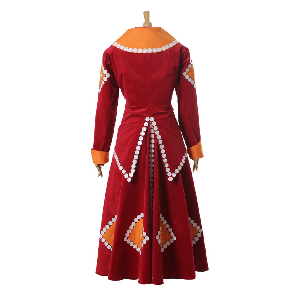 Vestido Rojo para Adultos de Lady Tremaine, la Madrastra Malvada, para Cosplay - Fantasia Cosera