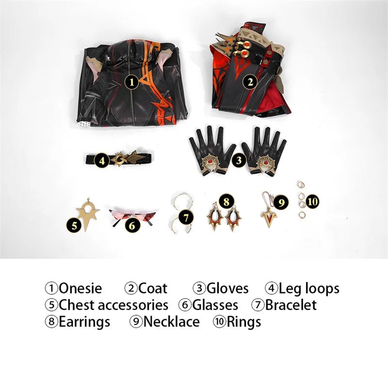Traje de Cosplay de Mavuika, Archon Pyro de Genshin Impact para Mujer - Jumpsuit Completo para Fiestas de Halloween - Fantasia Cosera