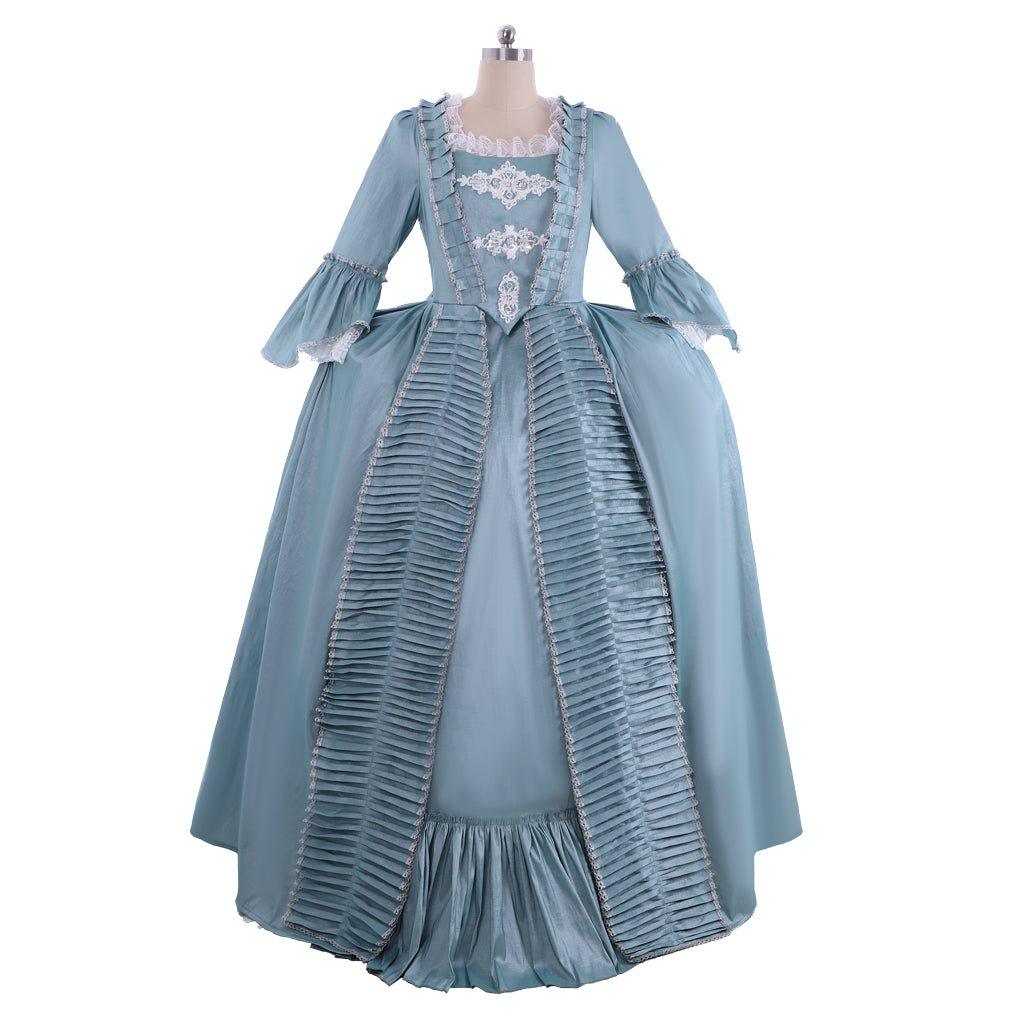 Vestido Rococó de Marie Antoinette del Siglo XVIII - Elegante vestido azul con encaje - Fantasia Cosera