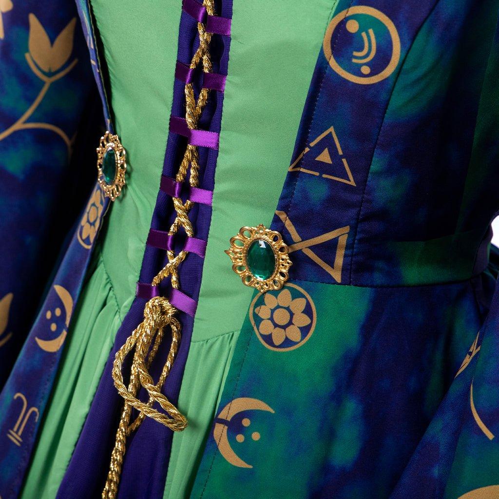 Disfraz de Winifred Sanderson para Mujer | Vestido de Bruja Verde para Halloween - Fantasia Cosera