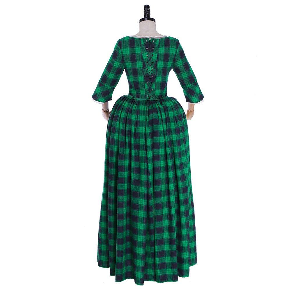 Vestido Rococó de Marie Antoinette del Siglo XVIII - Verde y Negro con Encaje - Fantasia Cosera