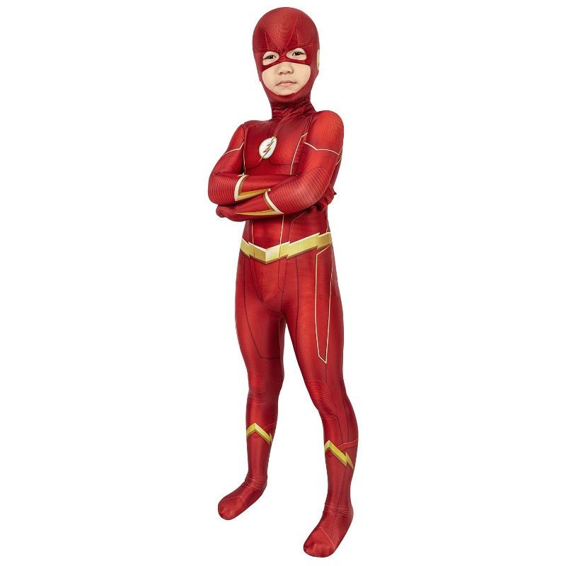 Traje de Cosplay de Barry Allen de The Flash Temporada 6 para Niños - Mono Enterizo - Fantasia Cosera