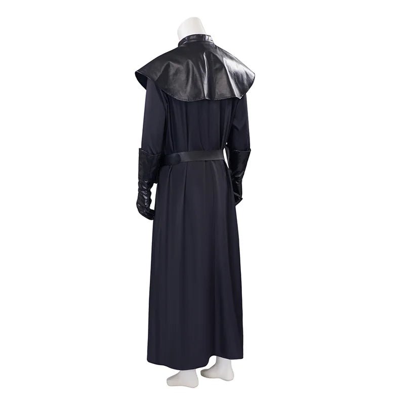 Traje de Médico de la Peste Medieval - Abrigo Largo Negro para Halloween y Cosplay | Outfit Gótico para Hombres - Fantasia Cosera