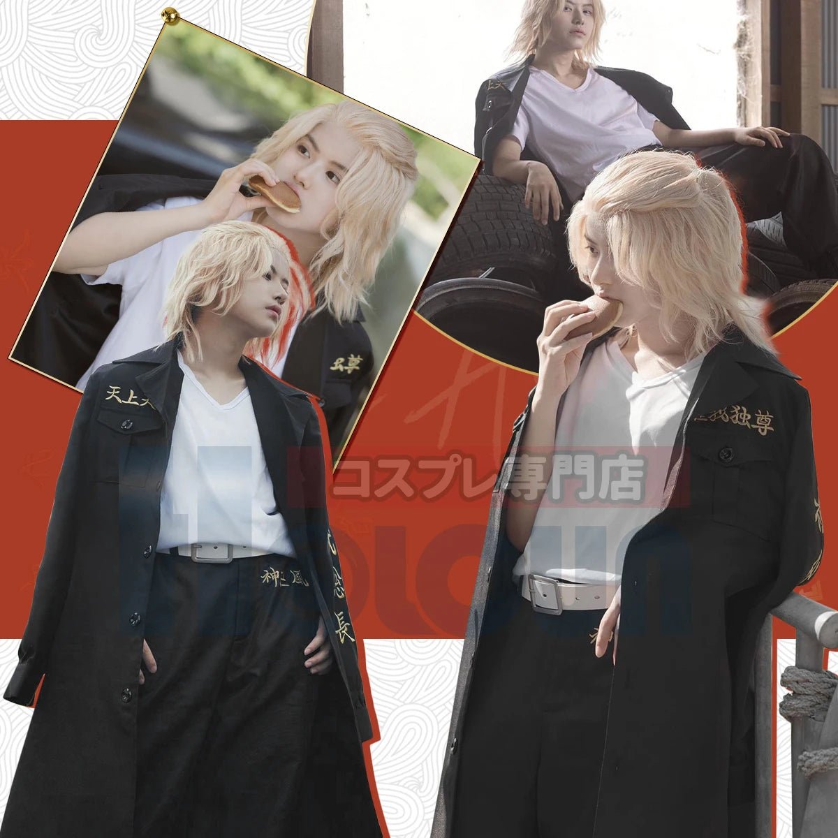 Traje de Cosplay de Manjiro Sano Mikey de Tokyo Manji Gang - Abrigo, Camiseta y Pantalones - Fantasia Cosera