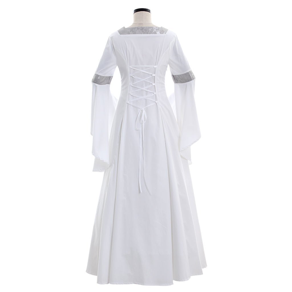 Vestido Medieval Blanco de Princesa Renacentista - Disfraz de Cosplay y Vestido de Boda Retro - Fantasia Cosera