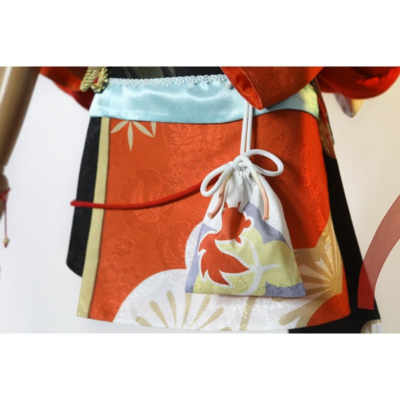 Traje de Cosplay de Yoimiya Kimono con Peluca | Outfit de Genshin Impact - Fantasia Cosera