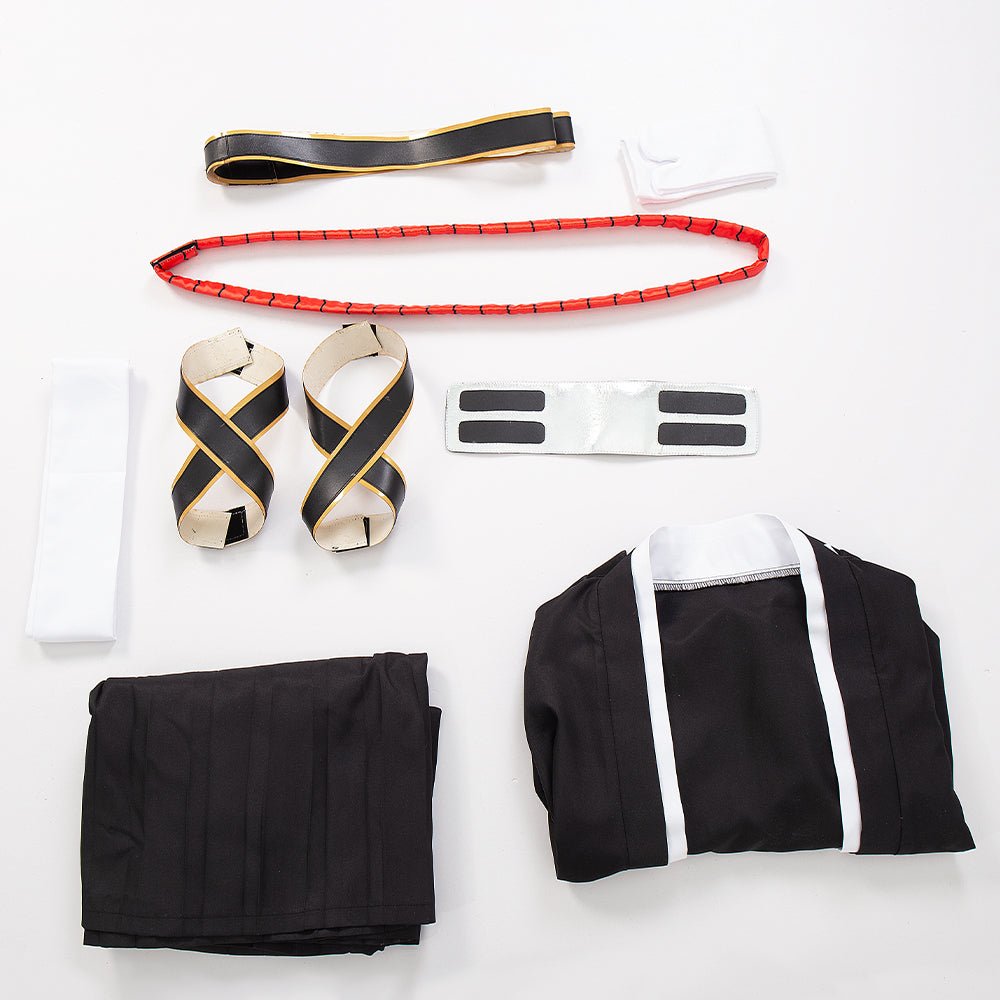 Traje de Cosplay de Ichigo Kurosaki de Bleach con Peluca, Camiseta Negra, Pantalones y Outfit para Halloween - Fantasia Cosera