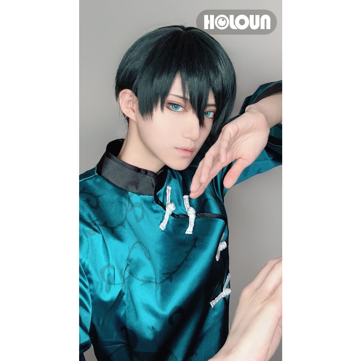 Traje de Cosplay de Rin Itoshi de Blue Lock, Estilo Kung Fu Chino con Peluca Ajustable - Fantasia Cosera