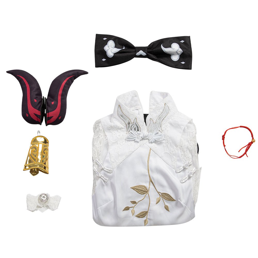 Genshin Impact x Heytea Colaboración - Traje de Cosplay de Ganyu para Mujer - Fantasia Cosera