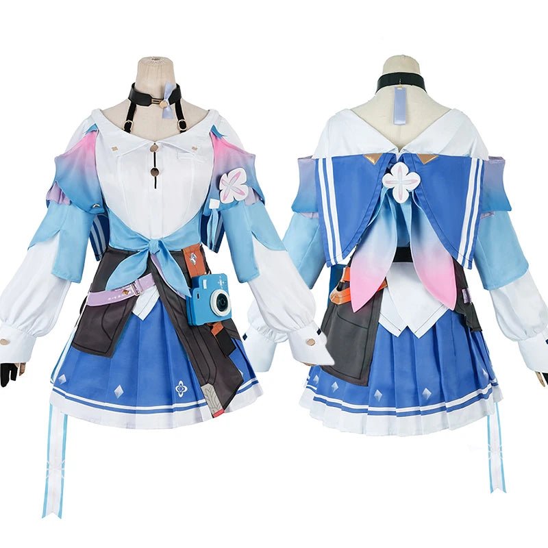 Traje de Cosplay de Marzo 7 del Juego Honkai Star Rail - Vestido Azul para Mujer - Fantasia Cosera