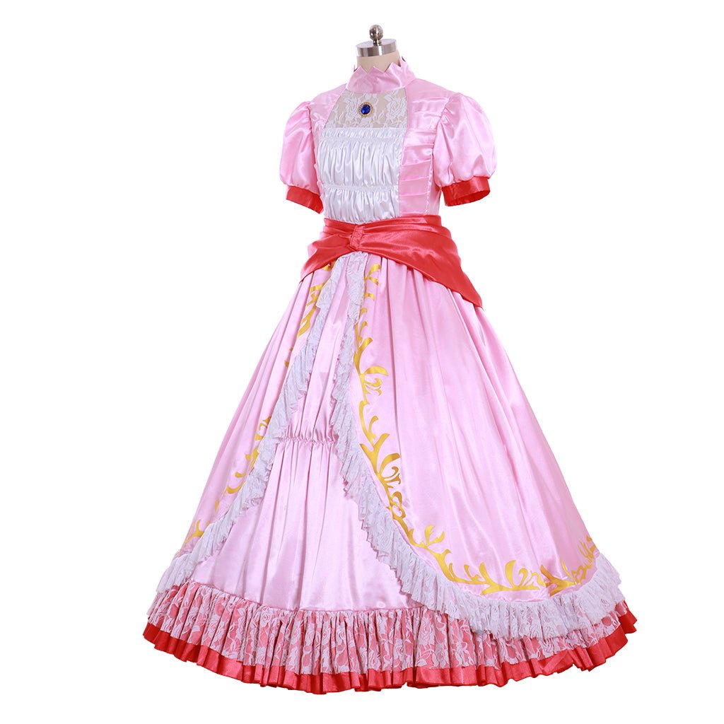 Disfraz de Princesa Peach | Vestido de Gala para Mujer para Halloween y Fiestas de Cosplay - Fantasia Cosera