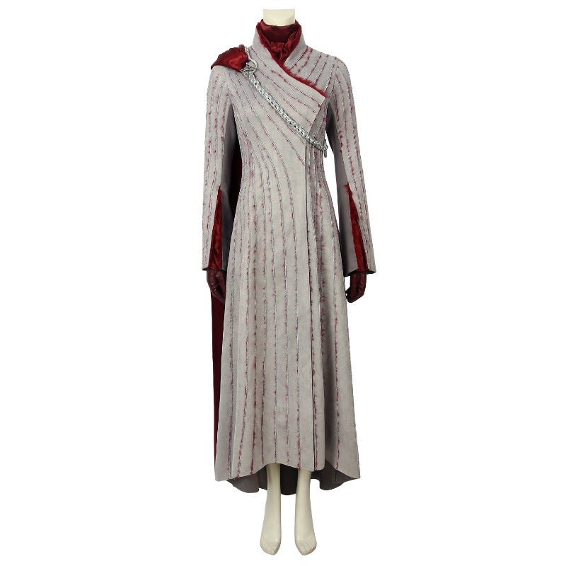 Traje de Cosplay de Daenerys Targaryen - Vestido de Mangas Largas con Broche para Halloween y Fiestas - Fantasia Cosera