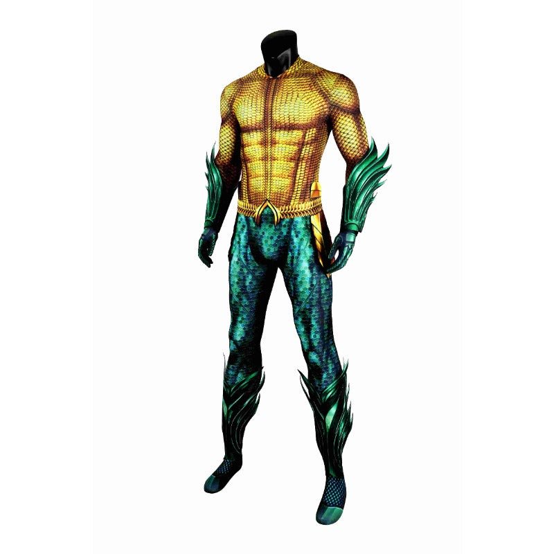 Traje de Cosplay de Arthur Curry Dorado – Traje de Aquaman de Justice League - Fantasia Cosera