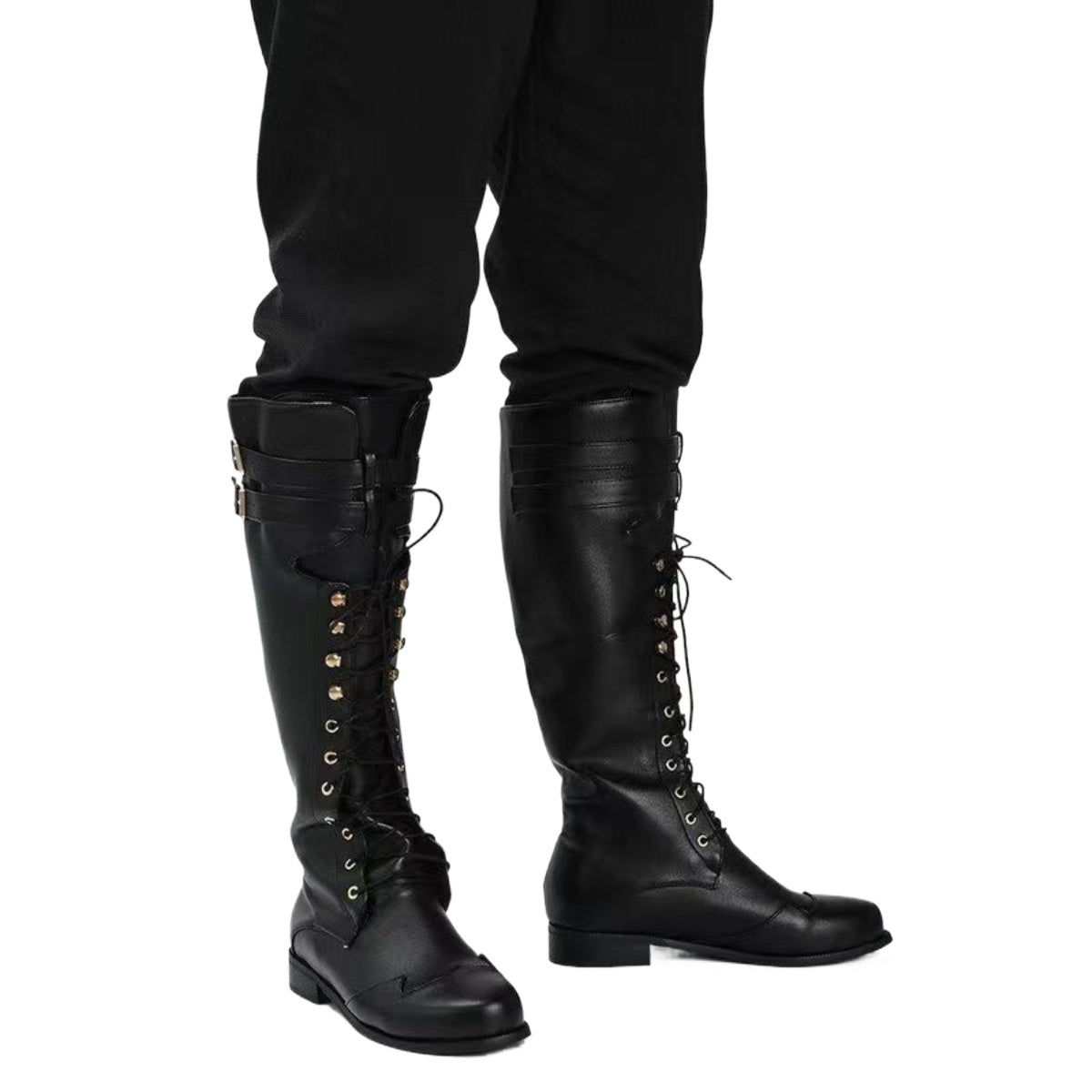 Botas de Cosplay Steampunk Medieval para Hombres y Mujeres, Zapatos Pirata de Cuero PU - Fantasia Cosera