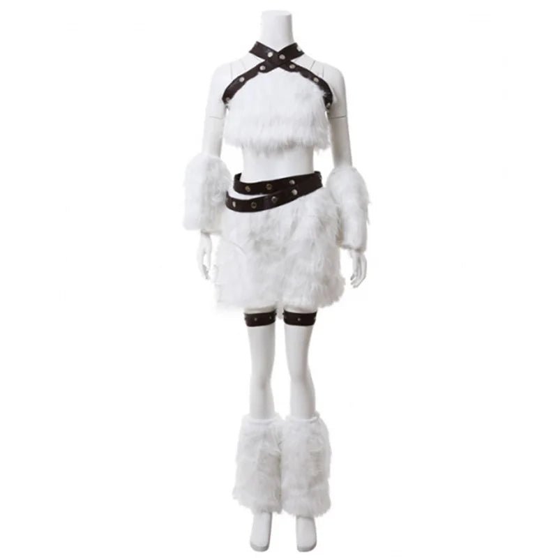 Traje de Cosplay de Gatita Katarina de LOL para Mujer - Disfraz de Batalla Blanca para Halloween y Fiestas - Fantasia Cosera