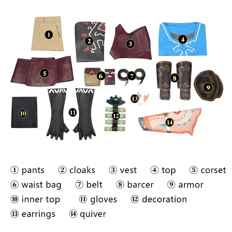 Traje de Cosplay de Link de The Legend of Zelda para Hombre para Halloween y Fiestas - Fantasia Cosera