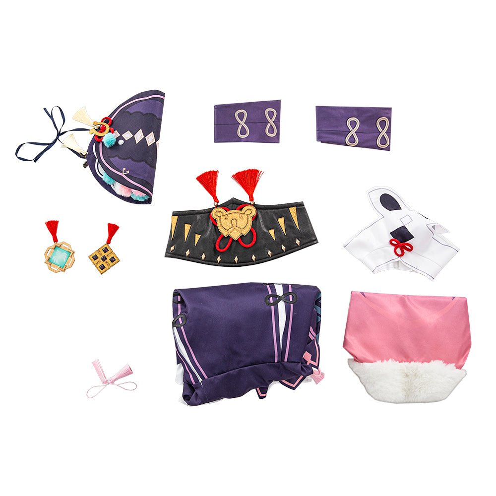 Genshin Impact - Traje de Cosplay de Yunjin con Vestido Lolita, Sombrero y Medias para Mujeres Adultas - Fantasia Cosera