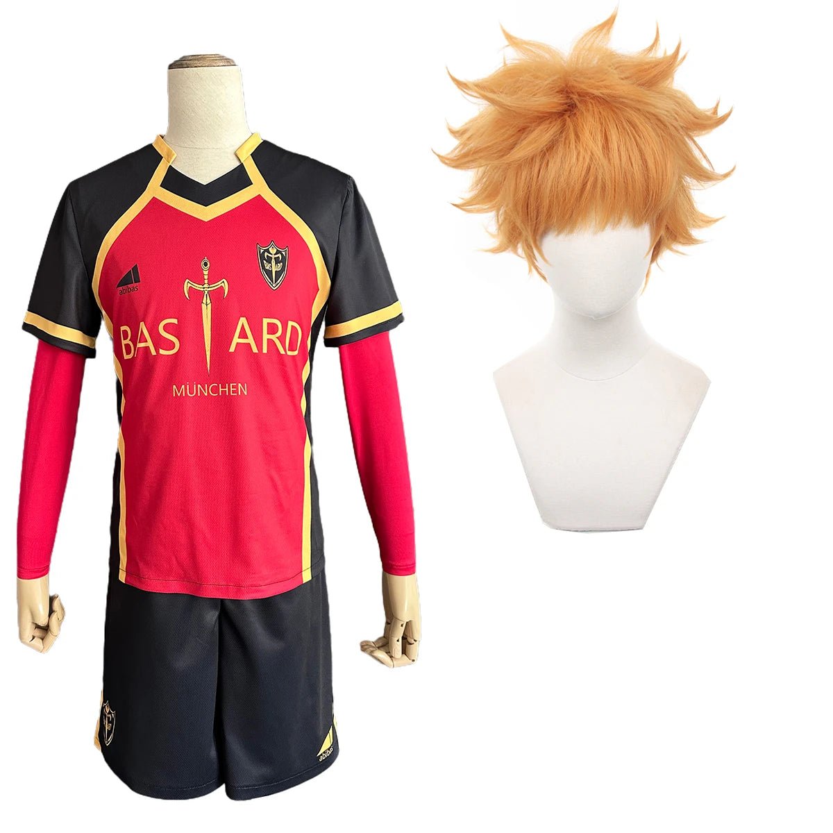 Disfraz de Cosplay de Kunigami Rensuke de Blue Lock - Camiseta de Fútbol con Peluca NO.50 - Fantasia Cosera