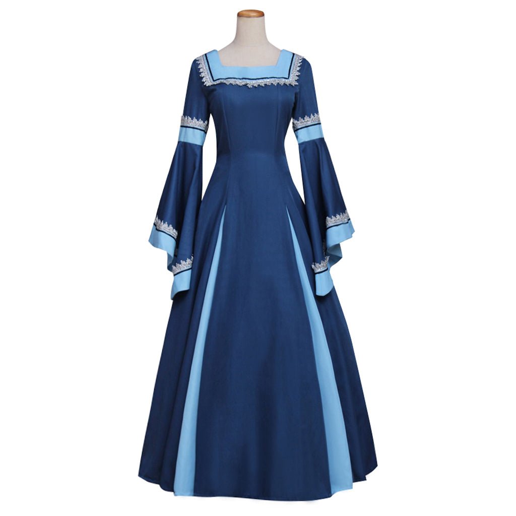 Vestido Azul Medieval Renacentista Gótico Victoriano para Adultos de Cosplay - Fantasia Cosera