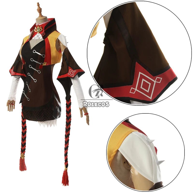 Traje de Cosplay de Xinyan de Genshin Impact para Mujer - Disfraz de Halloween - Fantasia Cosera