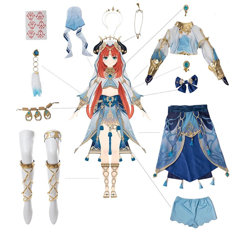 Traje de Cosplay de Nilou de Genshin Impact para Mujer - Conjunto Completo de Alta Calidad - Fantasia Cosera