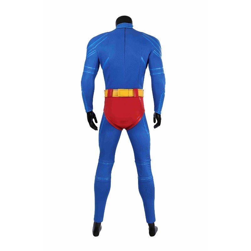 Traje de Cosplay Superhéroe Legado Clark Kent - Bodysuit Azul con Capa Roja - Fantasia Cosera
