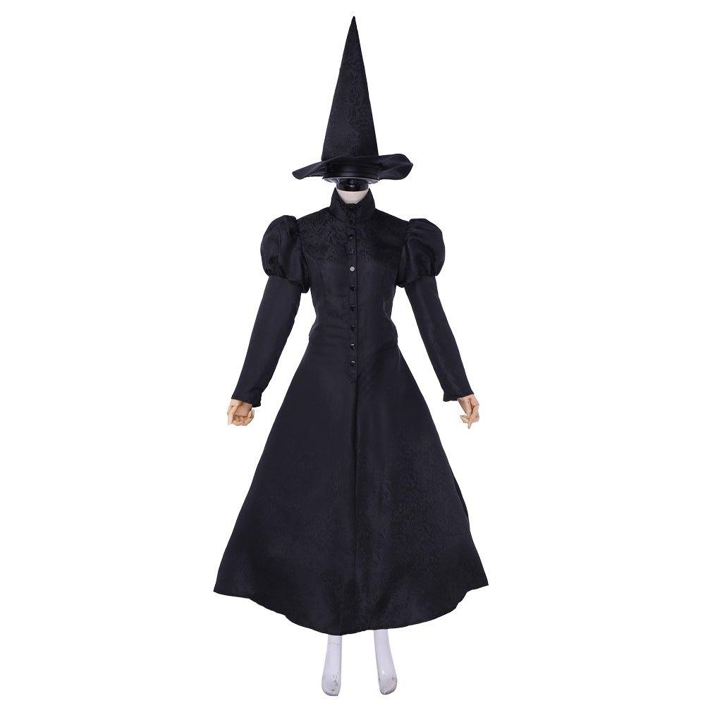 Traje de Cosplay Elphaba del Musical Wicked | Vestido y Sombrero de Bruja Negra - Fantasia Cosera