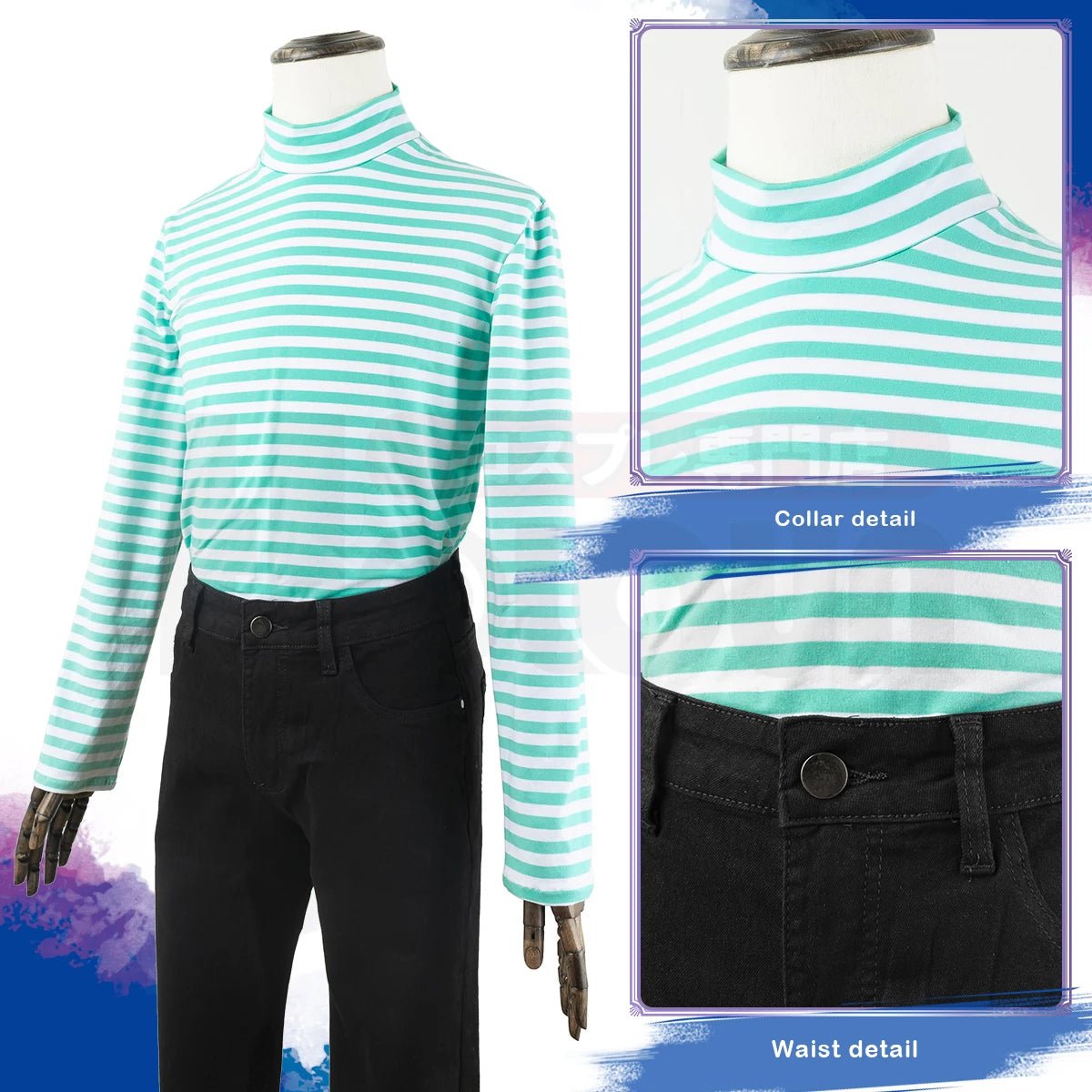 Disfraz Cosplay Rin Itoshi Blue Lock - Peluca, Chaqueta de Piel Sintética, Camiseta de Algodón - Fantasia Cosera