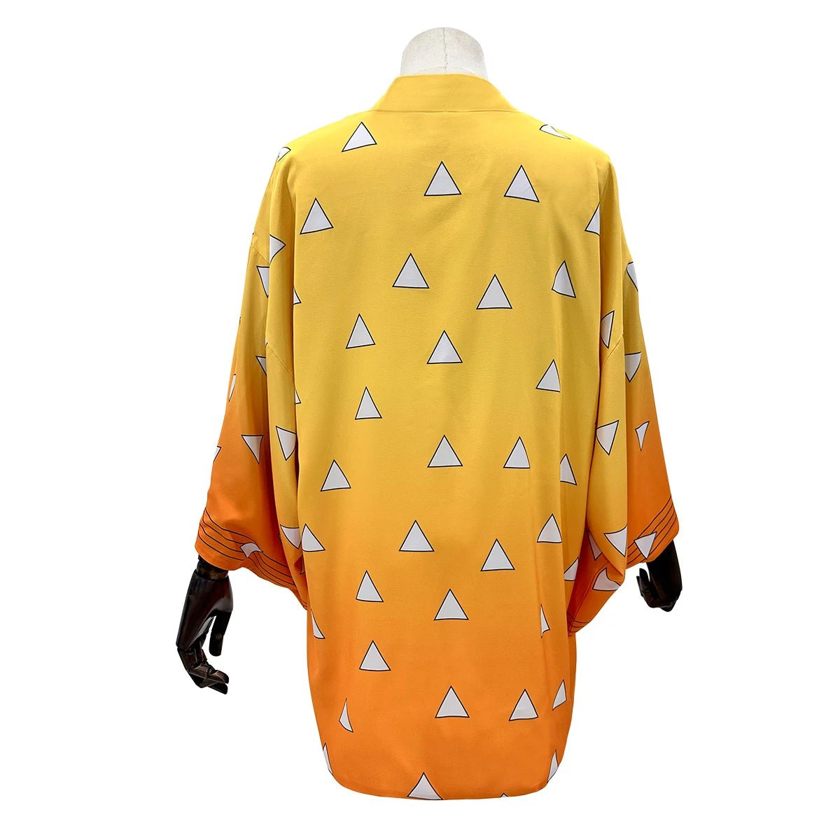 Traje de Cosplay de Agatsuma Zenitsu de Demon Slayer con Peluca, Haori Bordado, Pantalones Elásticos y Cinturón - Regalo Perfecto para Halloween y Navidad - Fantasia Cosera