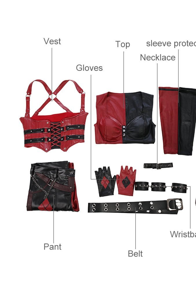 Traje de Cosplay de Harley Quinn de Batman: Arkham City - Outfit de Personaje de Juego de Alta Calidad - Fantasia Cosera