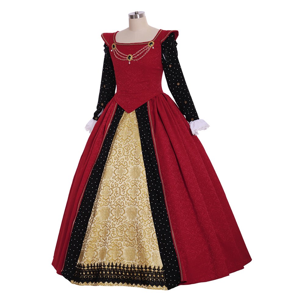 Vestido Tudor Medieval para Cosplay | Traje Rojo Personalizado para Ferias Renacentistas y Eventos Tudor - Fantasia Cosera
