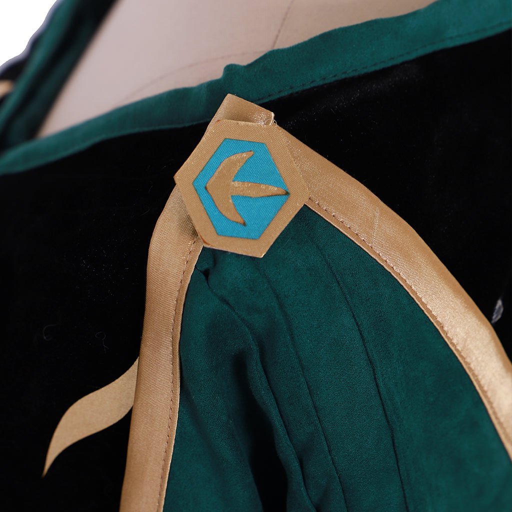 Nueva Visión Disfraz de Reina Anna de Frozen 2 Vestido Verde Oscuro | Traje de Princesa Disney para Adultos - Fantasia Cosera