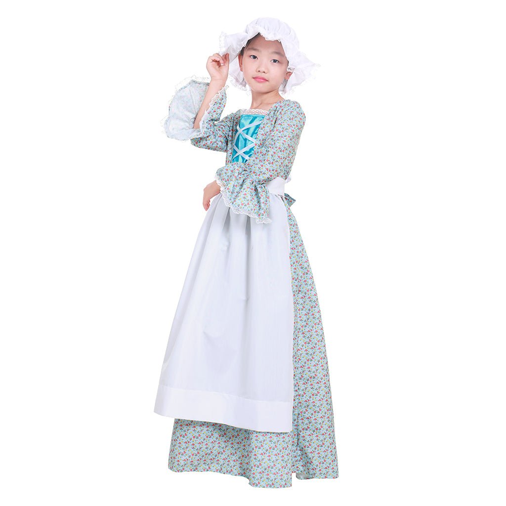 Vestido Victoriano Pionero Pradera para Niños Traje Colonial Campo Lolita - Fantasia Cosera