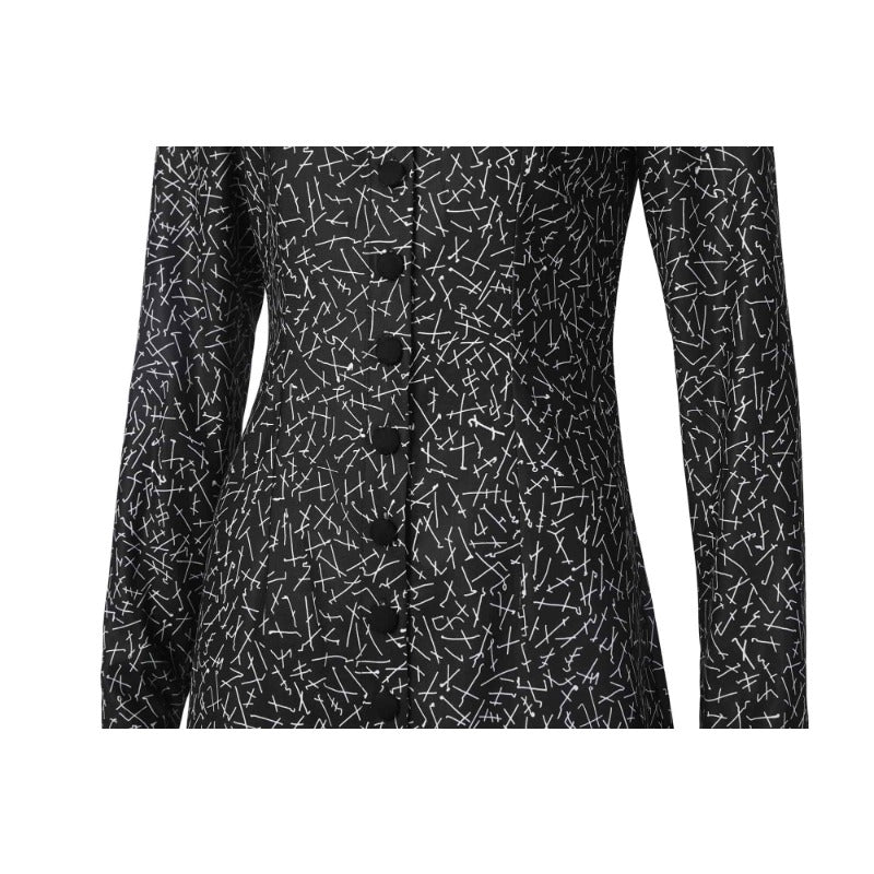 Vestido Cosplay Wednesday Addams Negro Gótico para Mujer - Fantasia Cosera