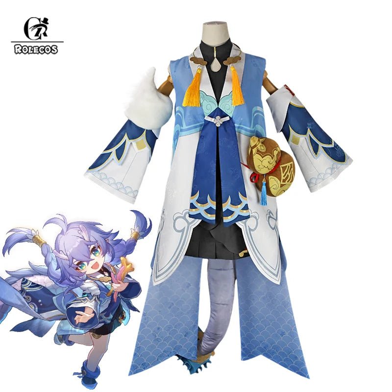 Traje de Cosplay de Bailu de Honkai Star Rail con Diseño de Escamas de Pescado para Mujer - Fantasia Cosera
