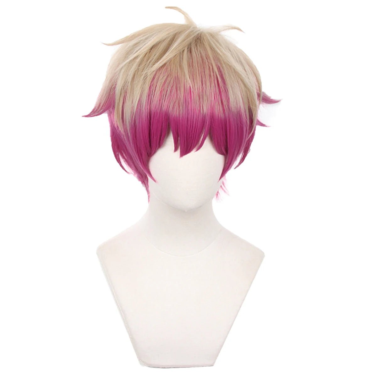 Peluca de Cosplay de Blue Lock Ness No.8 Bastard Munchen Rosa - Fibra Sintética Ajustable - Fantasia Cosera