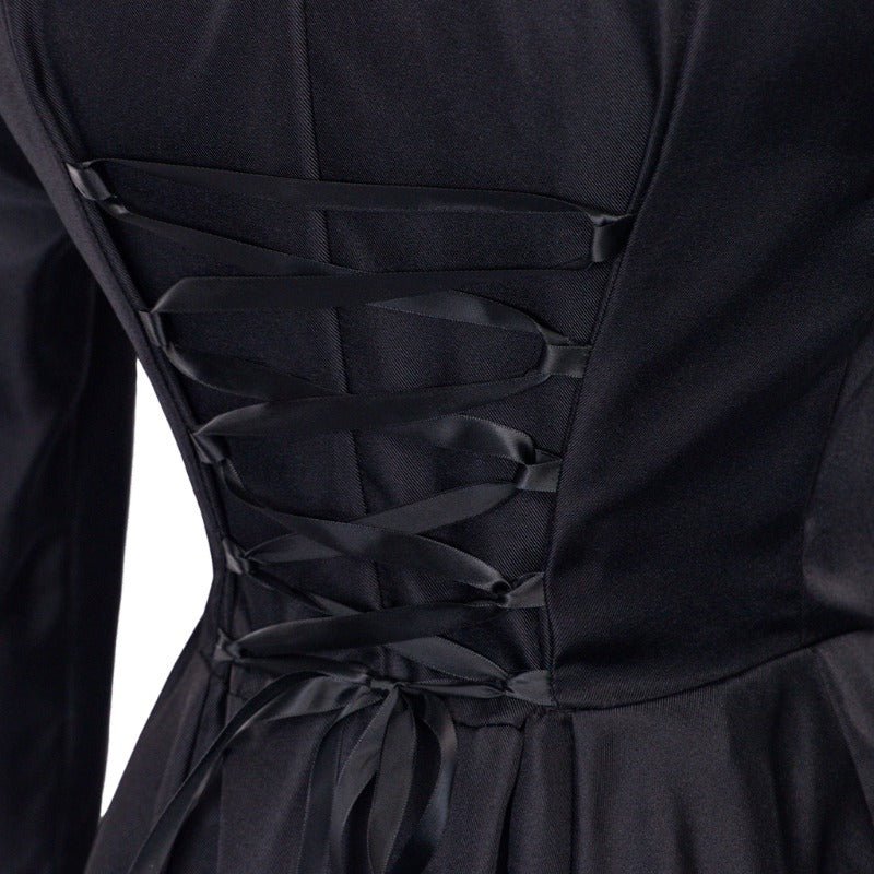 Vestido Gótico Medieval de Cocktail Alto-Bajo – Traje de Cosplay de Manga Larga para Mujer - Fantasia Cosera