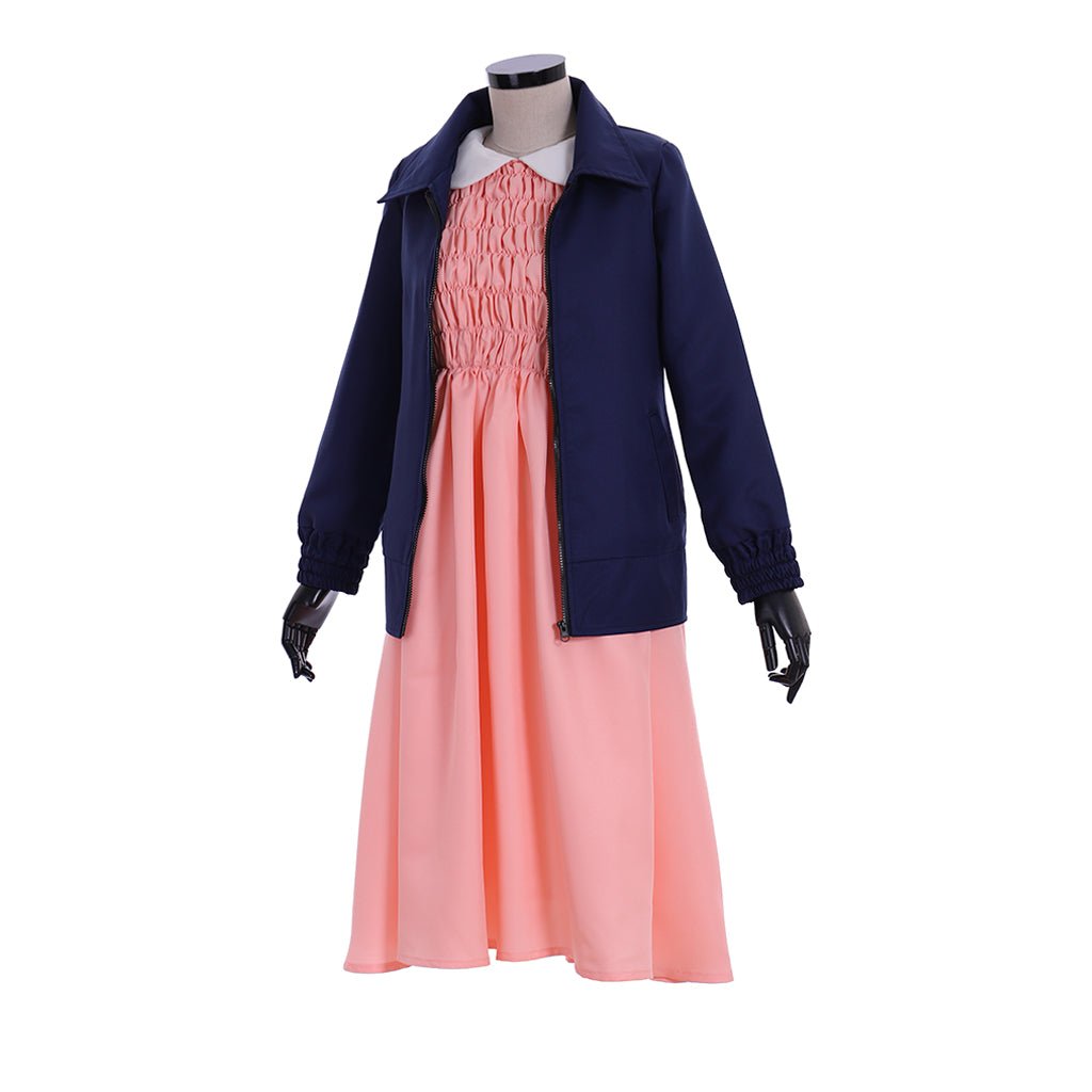 Vestido Rosa de Manga Larga para Mujer Talla Grande - Disfraz de Once - Fantasia Cosera