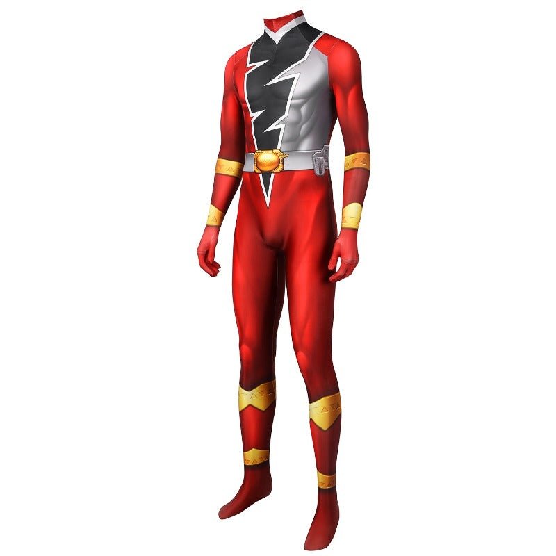 Traje de Cosplay de Red Ranger KISHIRYU SENTAI RYUSOULGER en Spandex - Fantasia Cosera