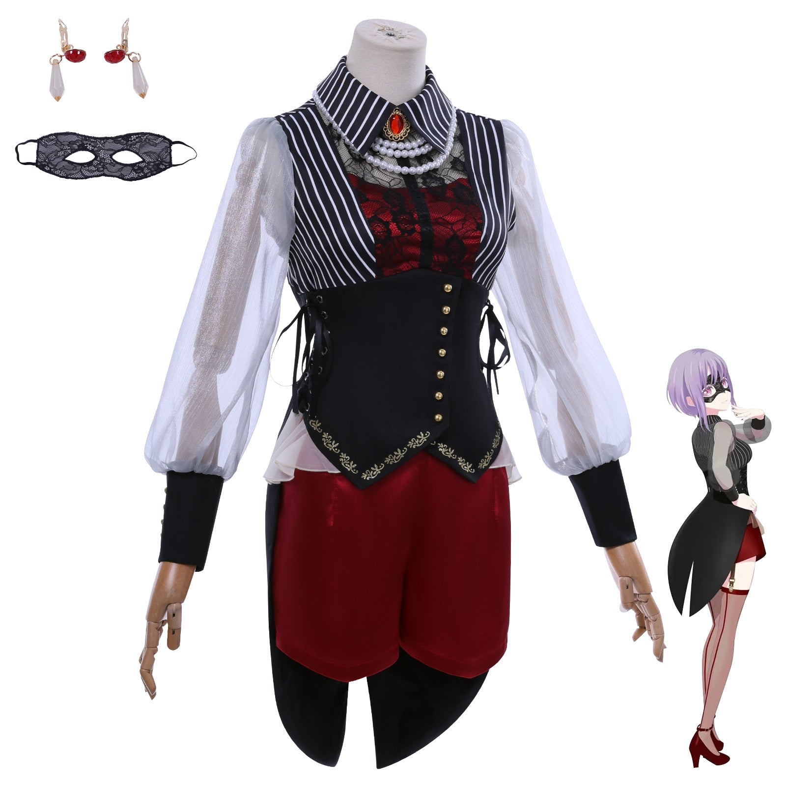 Disfraz de Cosplay de Yutenji Wakamugi de BanG Dream! Ave Mujica para Halloween - Fantasia Cosera