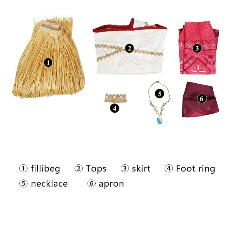 Conjunto de Cosplay de Moana 2 para Mujer - Traje para Escenario de Romance Oceánico - Fantasia Cosera