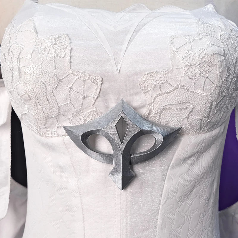 Traje de Cosplay de Sona Rosa Cristal de LOL - La Maestra de las Cuerdas - Vestido Blanco para Mujer - Nuevo Skin - Fantasia Cosera