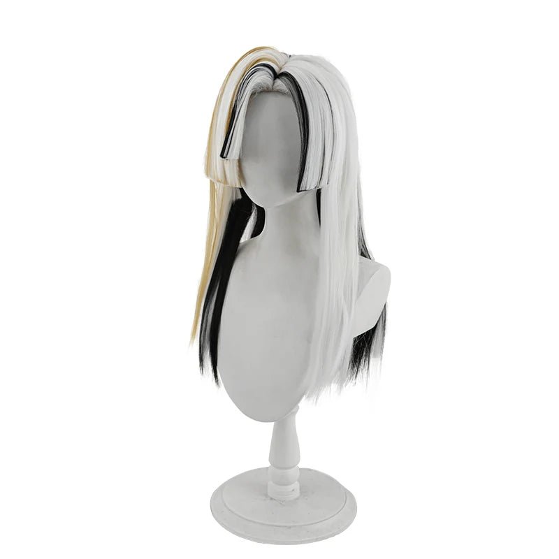 Peluca de Cosplay Xayah Calligraphia de LOL Juego 55cm Color Mezclado para Mujer, Cabello Sintético Resistente al Calor - Fantasia Cosera