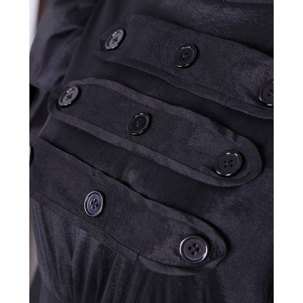 Traje de Cosplay de Eliza de Hamilton Musical | Vestido de Gala Negro Hecho a Medida - Fantasia Cosera