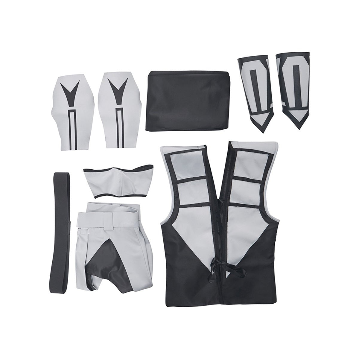 Traje de Cosplay de Smoke de Mortal Kombat Gris - Premium - Fantasia Cosera