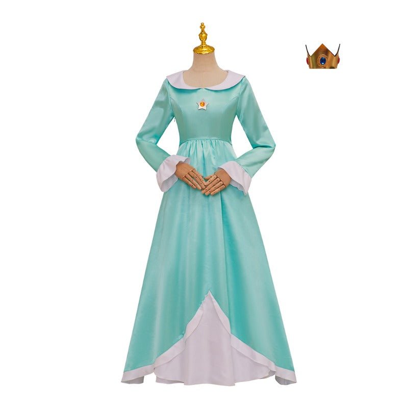 Disfraz de Princesa Rosalina - Vestido Largo Azul con Accesorios de Corona para Mujeres y Adolescentes - Fantasia Cosera