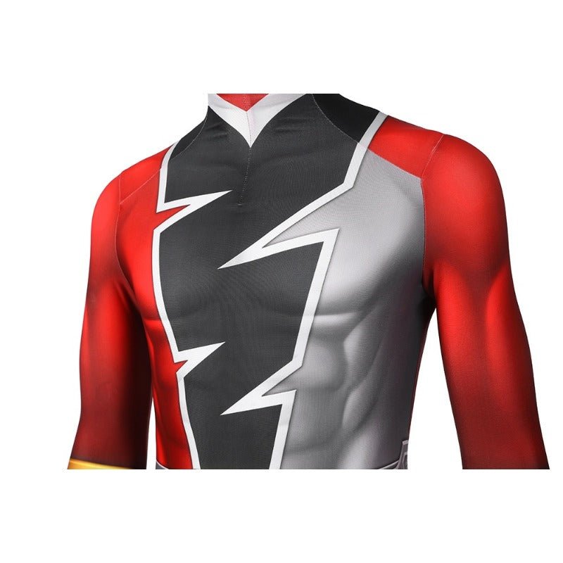 Traje de Cosplay de Red Ranger KISHIRYU SENTAI RYUSOULGER en Spandex - Fantasia Cosera